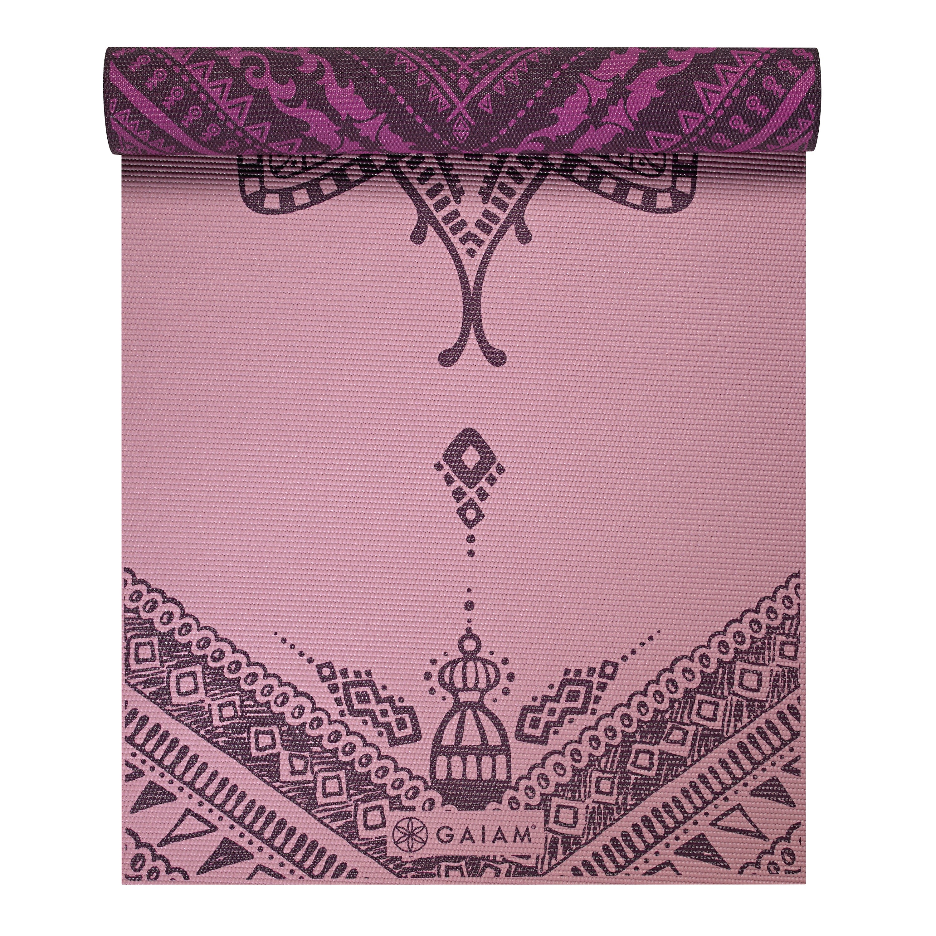 Gaiam Reversible Inner Peace Yoga Mat (6mm) top rolled